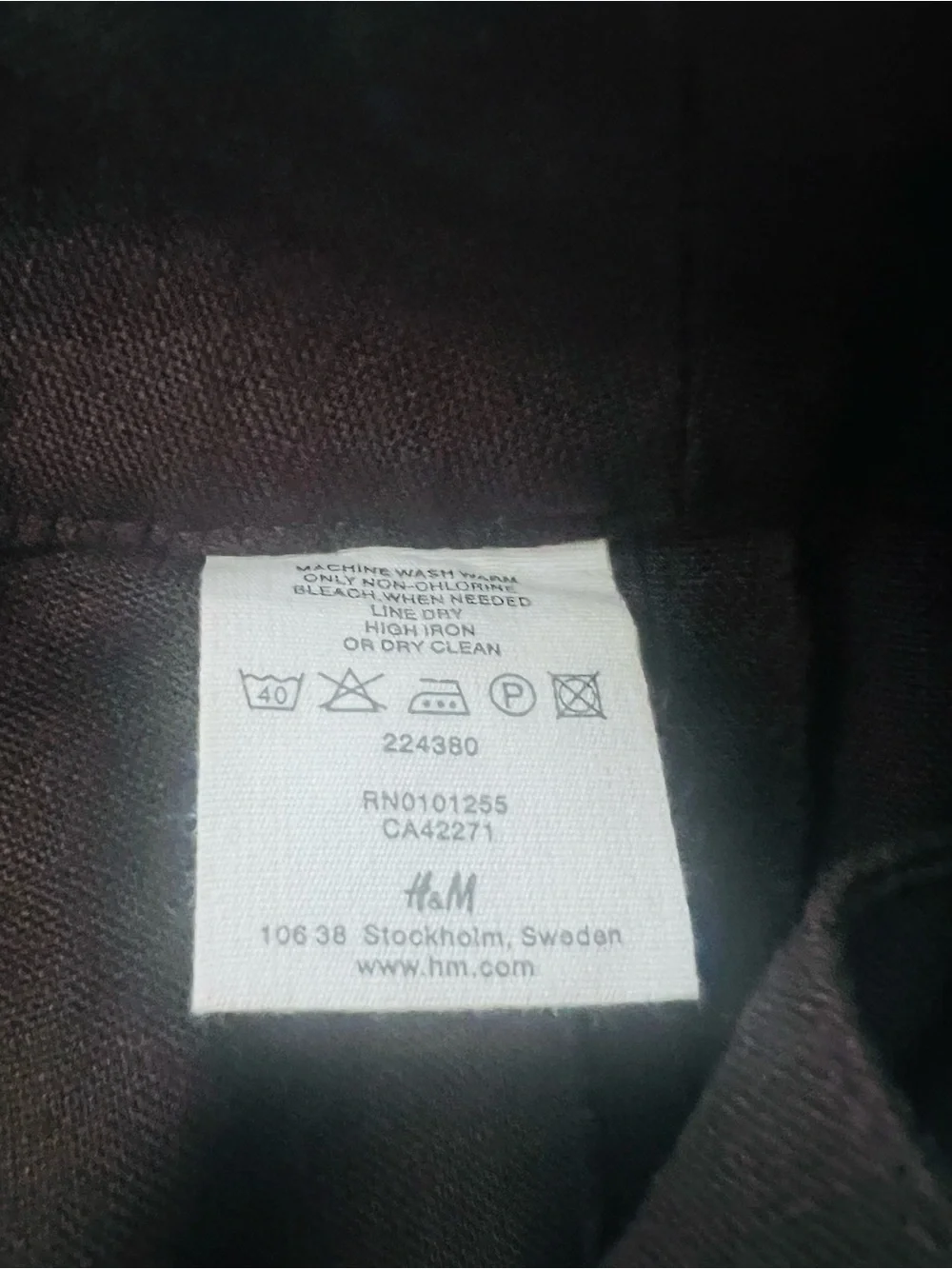 H&M  100 % Linen Wide Leg Chocolate Brown  High-Rise Pants